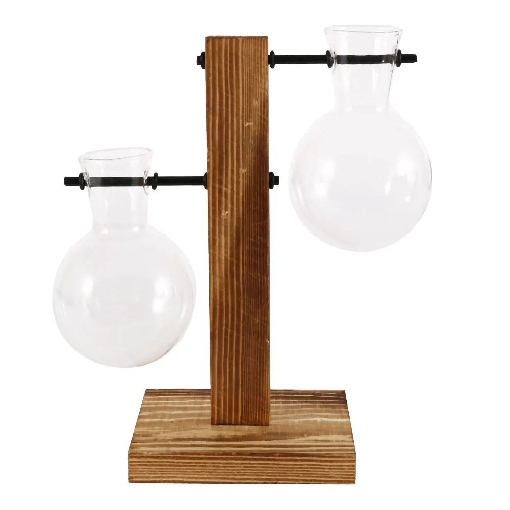 FloraGlow™ Glasvas med Träställning